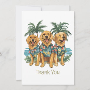 Thank You Golden Retriever Dogs Hawaiian Shirt Card
