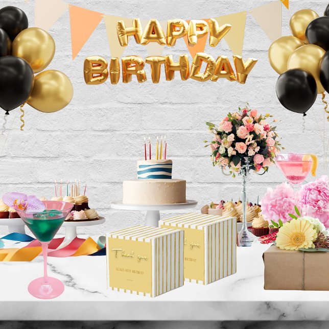 Thank you golden text and stripes 50 th birthday favour box (Creator Uploaded)