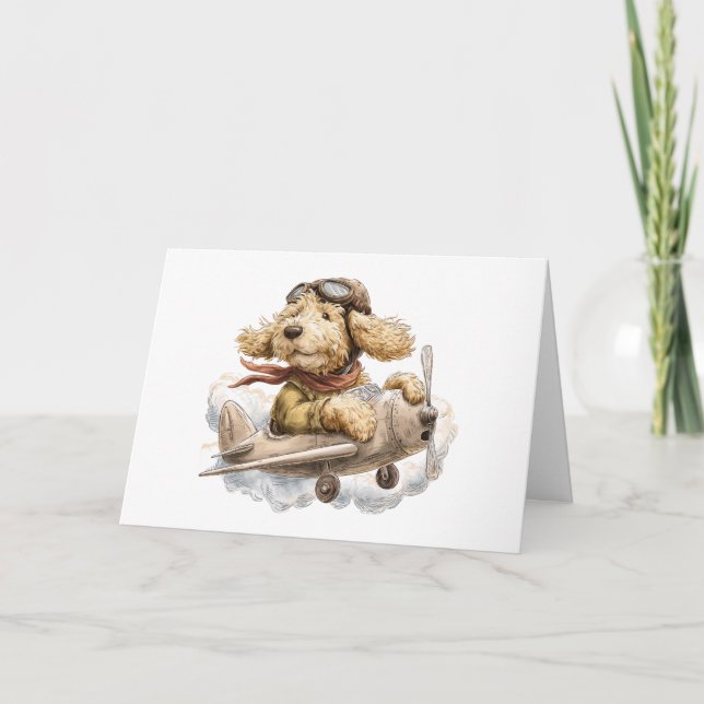 Thank You Goldendoodle Dog Pilot Aeroplane (Front)