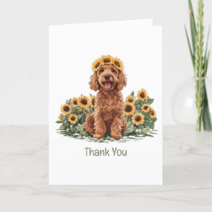 Thank You Goldendoodle Dog Sunflower Crown