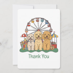 Thank You Goldendoodle Dogs At A Carnival Card