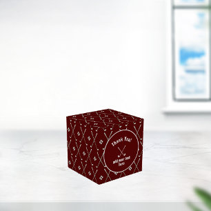 Thank You Golf Club Pattern Wine Colour Favour Box