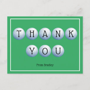 Thank You Golf Custom Personalised Postcard
