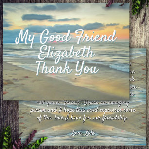 Thank You Good Friend Ocean Sunset 0735 Card