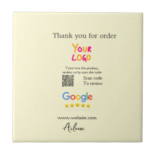 Thank you Google review scan QR business Ceramic Tile