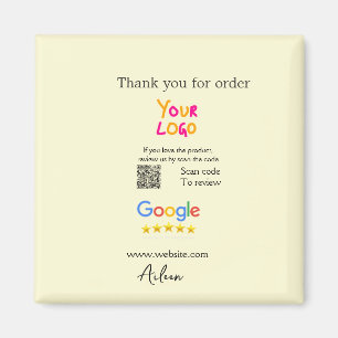 Thank you Google review scan QR business Magnet