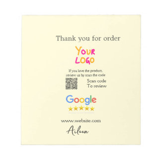 Thank you Google review scan QR business Notepad