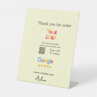 Thank you Google review scan QR business Pedestal Sign