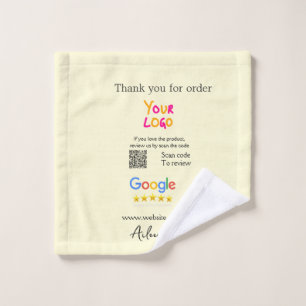Thank you Google review scan QR business Wash Cloth