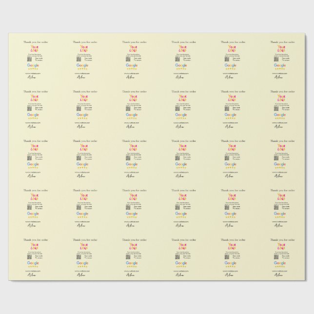 Thank you Google review scan QR business Wrapping Paper (Flat)