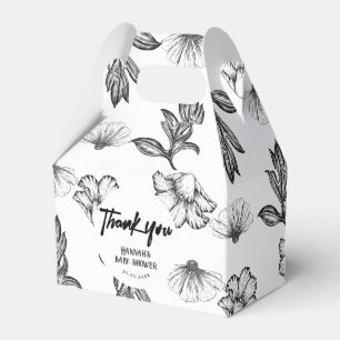 Thank you Gothic Flower Baby Shower party Favour Box