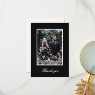 Thank you Gothic Wedding Black and White Skeleton Card