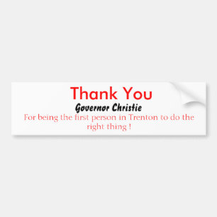 Thank You, Governor Christie Bumper Sticker