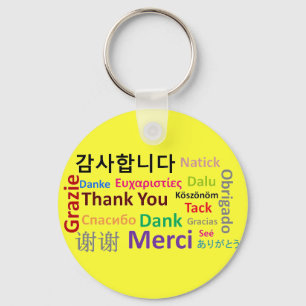 Thank You, Gracias, Merci, Dank Key Ring