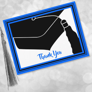 Thank You Grad Cap Blue and Black Postcard