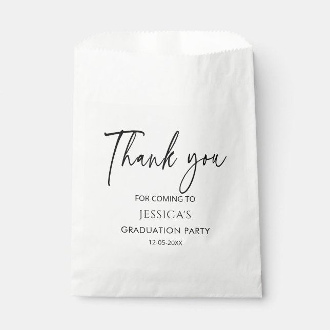 Thank you Graduate Party Treats Graduation  Favour Bag (Front)
