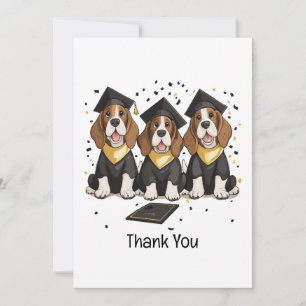 Thank You Graduation Basset Hound Dogs Card