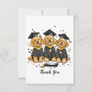 Thank You Graduation Goldendoodle Dogs Card