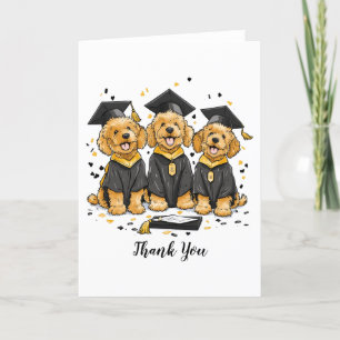Thank You Graduation Goldendoodle Dogs Card
