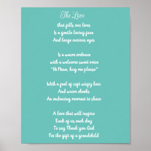 Thank you grandmother. grandparent poem blue poster