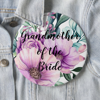 Thank You Grandmother of the Bride or Groom Purple 6 Cm Round Badge