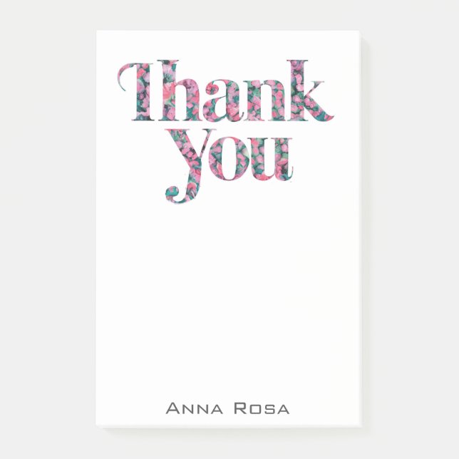 *~* Thank You Gratitude AP85 Flowers Manifest Post-it Notes (Front)