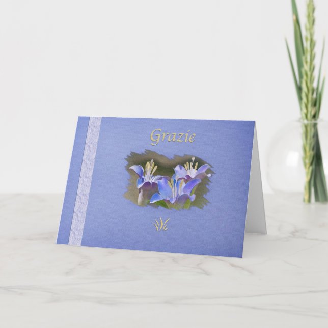 Thank you, Grazie, Italian Thank You Card (Front)