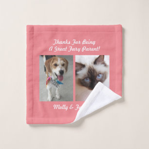 Thank You Great Fury Parent DIY Pet Message &Name2 Wash Cloth