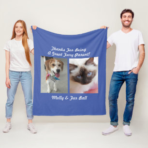 Thank You Great Fury Parent DIY Pet Message & Name Fleece Blanket