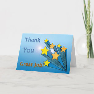 Thank You Great Job Shooting Stars Card