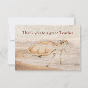 Thank you Great Teacher Fun Turtle Animal Card