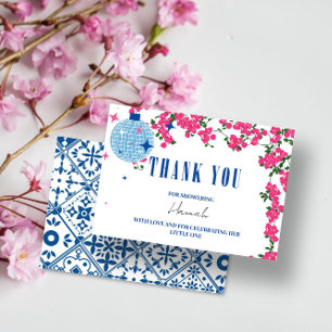 Thank you Greek Bougainvillea baby shower card