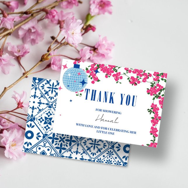 Thank you Greek Bougainvillea baby shower card (Creator Uploaded)