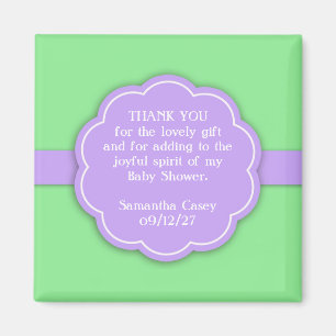 Thank You Green Baby Shower Favour Magnet