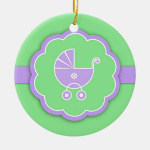 Thank You Green Baby Shower Favour Ornament