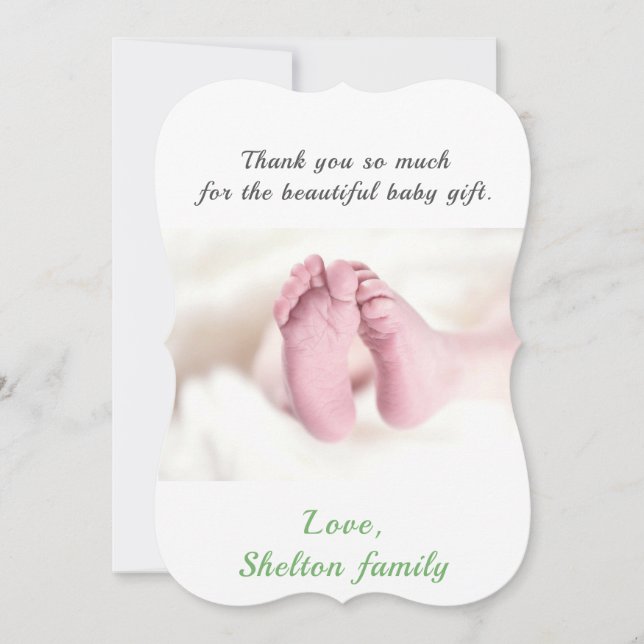 Thank you Green Baby Shower Photo (Front)