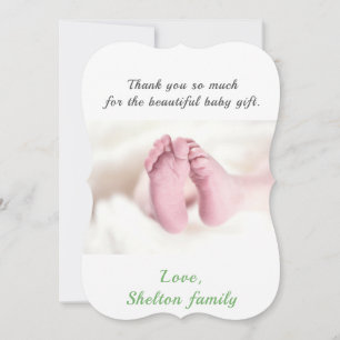 Thank you Green Baby Shower Photo Card