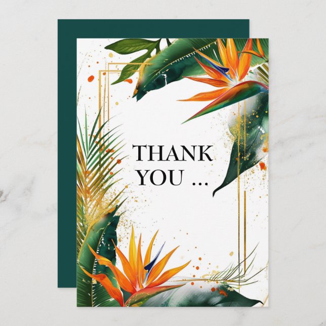 Thank You green  Birds of Paradise Bliss (Front/Back)