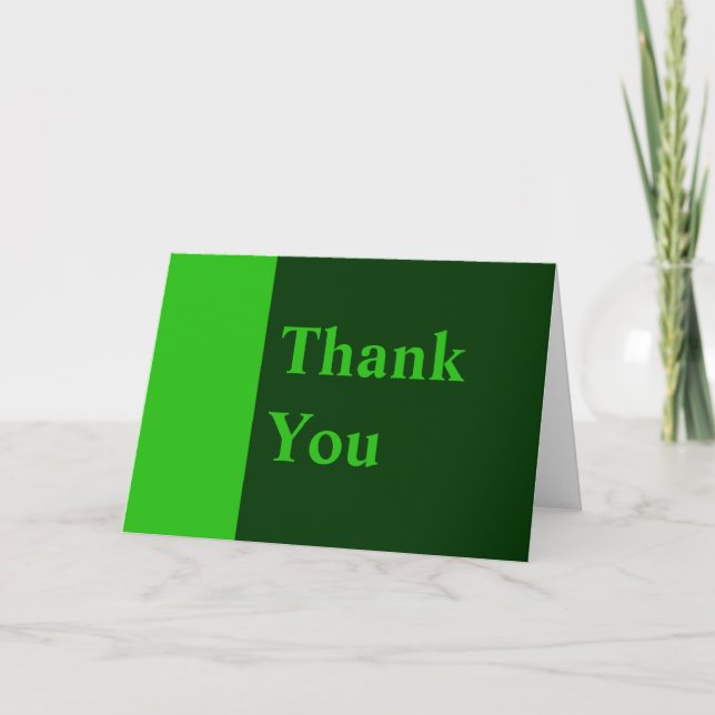 Thank You green colour Card (Front)