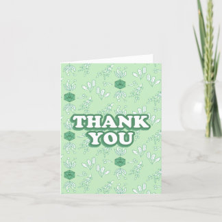 thank you - green d20  card