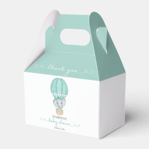 Thank You Green Elephant Baby Shower Favour Box