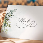 Thank You Greenery Minimalist Script Card<br><div class="desc">This greenery script 'Thank You' Card is perfect for a minimalist wedding or any event. Modern and straightforward handwritten calligraphy lettering paired with a classic italic-serif font. Customisable in any colour. Keep the design minimal and simplistic,  or personalise it by adding your graphics and artwork.</div>