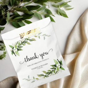 Thank You Greenery Wedding  Favour Bag