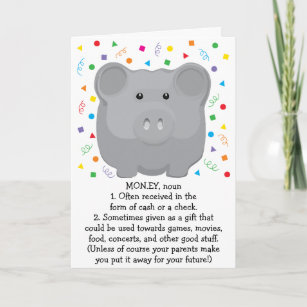 Thank You Greeting Card Piggie Bank any Occasions