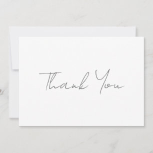 Thank You Grey Handwritten Classical Chic White