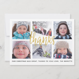 Thank You Grid Gold   Thank You Photo Card