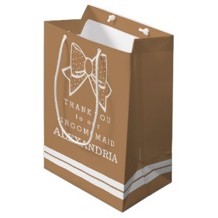 Thank You Groomsmaid Personalise Background Colour Medium Gift Bag