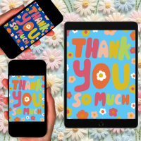 THANK YOU Groovy Daisies Bubble Letters Tree-Free