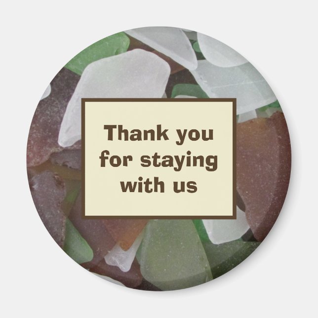 Thank You Guest Sea Glass Photo Beach House Magnet (Front)