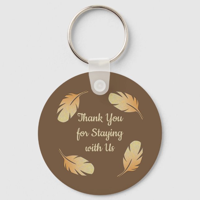 Thank You Guest Vacation House Appreciation Token Key Ring (Front)